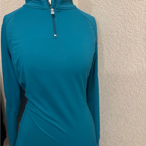 Alo Women’s Pullover 1/4 Zip Sweater Size M Blue Thumb Holes - Picture 1 of 5